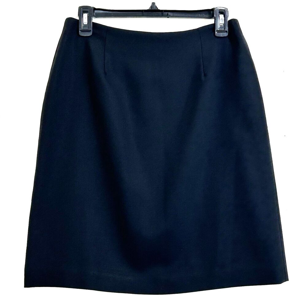 Amanda Smith Pure Wool Classic Black Pencil Skirt Womens Size 10